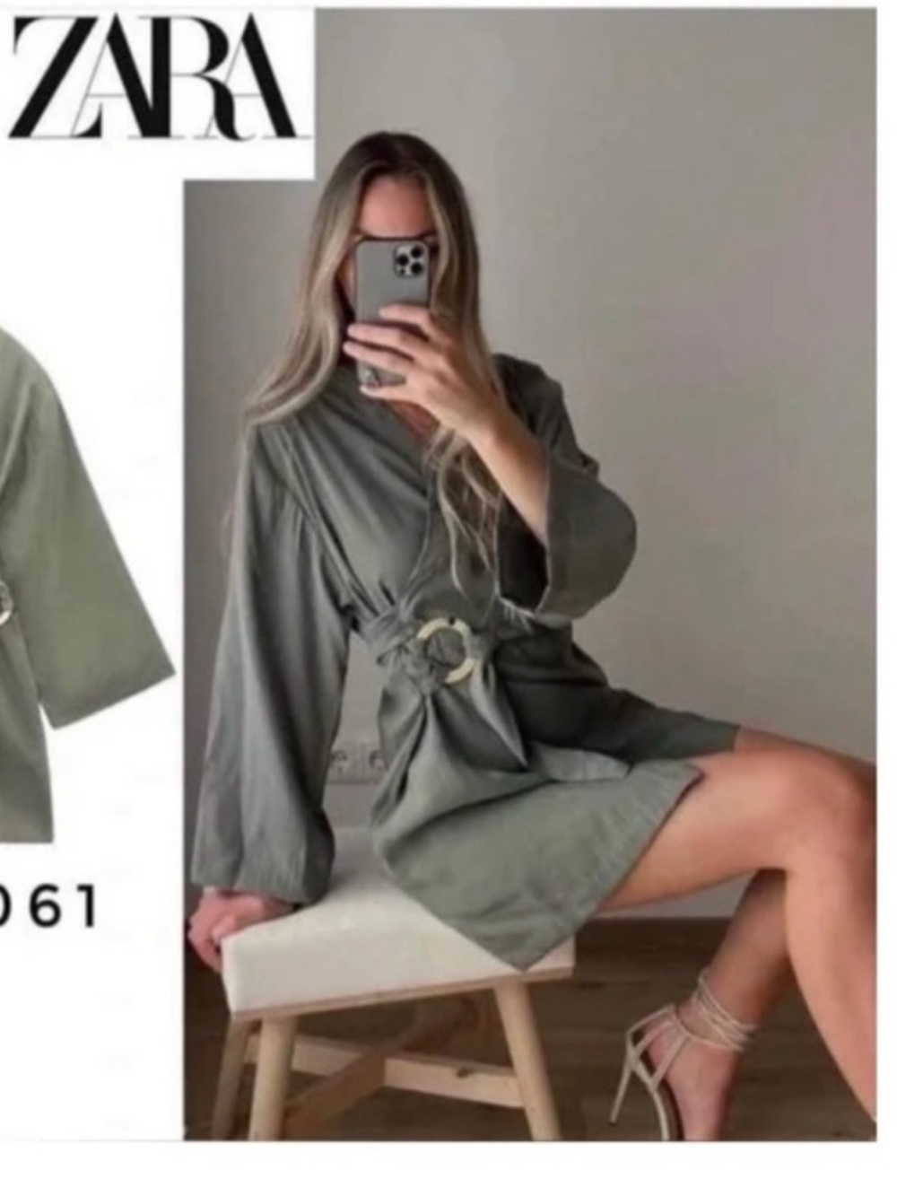 Zara Sage Wrap Dress